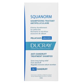 Ducray Squanorm Anti-Dandruff Treatment Shampoo Posilujúci šampón Proti Lupinám Pre Normálne Až Mastné Vlasy 200 Ml