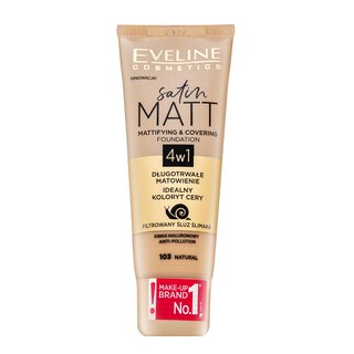 Eveline Satin Matt Mattifying & Covering Foundation 4in1 Tekutý Make-up So Zmatňujúcim účinkom 103 Natural 30 Ml