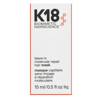 K18 Leave-In Molecular Repair Hair Mask Bezoplachová Starostlivosť Pre Veľmi Suché A Poškodené Vlasy 15 Ml