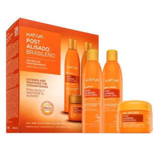 Kativa Post Brazilian Straightening Kit Sada Po Narovnaní Vlasov Keratínom 2 X 225 Ml + 150 Ml