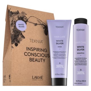 Lakmé Teknia White Silver Pack šampón + Maska Pre Platinovo Blond A šedivé Vlasy 300 Ml + 250 Ml