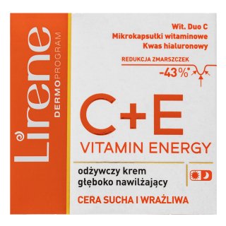 Lirene C+E Vitamin Energy Face Cream Moisturizining Cream Hydratačný Krém Pre Veľmi Suchú A Citlivú Pleť 50 Ml