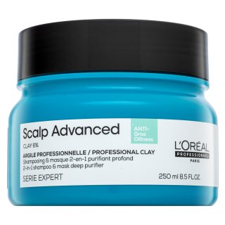 L´Oréal Professionnel Scalp Advanced Anti-Oiliness Professional Clay 2-in-1 Shampoo & Mask Deep Purifier šampón + Maska Pre Mastné Vlasy 250 Ml