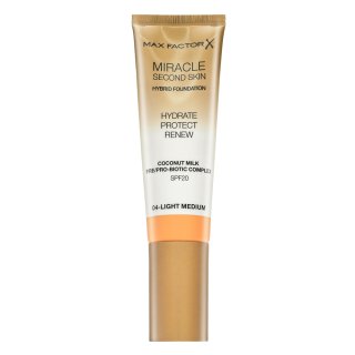 Max Factor Miracle Second Skin Hybrid Foundation SPF20 Dlhotrvajúci Make-up S Hydratačným účinkom 04 Light Medium 30 Ml