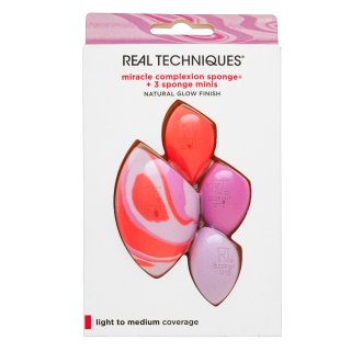 Real Techniques Berry Pop Miracle Complexion Sponge + 3 Sponge Minis Hubka Na Make-up